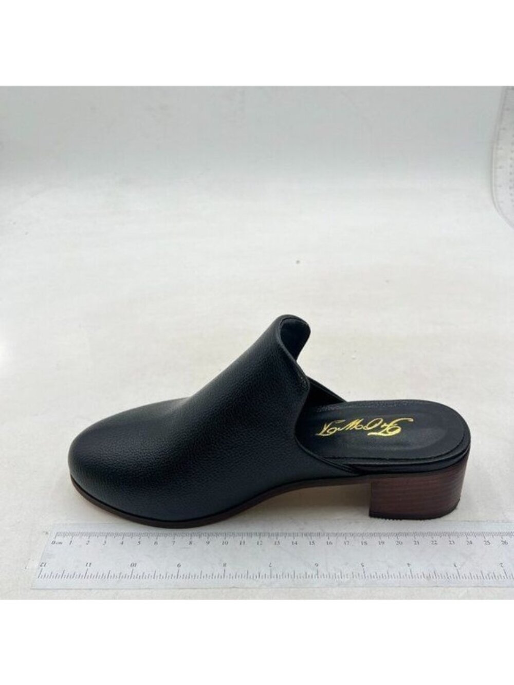 FOWT Black Closed Toe Mules Slip On Retro Loafer Low Thick Heel Slides Slippers